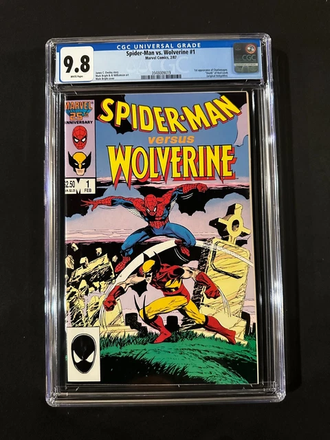 Spider-Man vs. Wolverine #1 CGC 9.8 (1987), 1st app Charlemagne, Death Ned Leeds