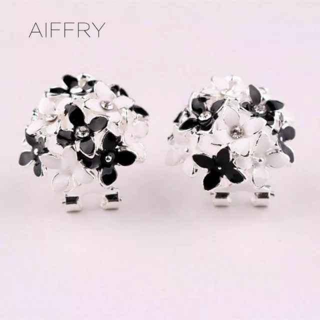 1Pair Elegant Flower Women Crystal Rhinestone Ear Stud Fashion Earrings Jewelry