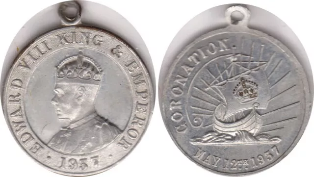 GB. Edward VIII 1937 Coronation medal, 26mm, aluminum.