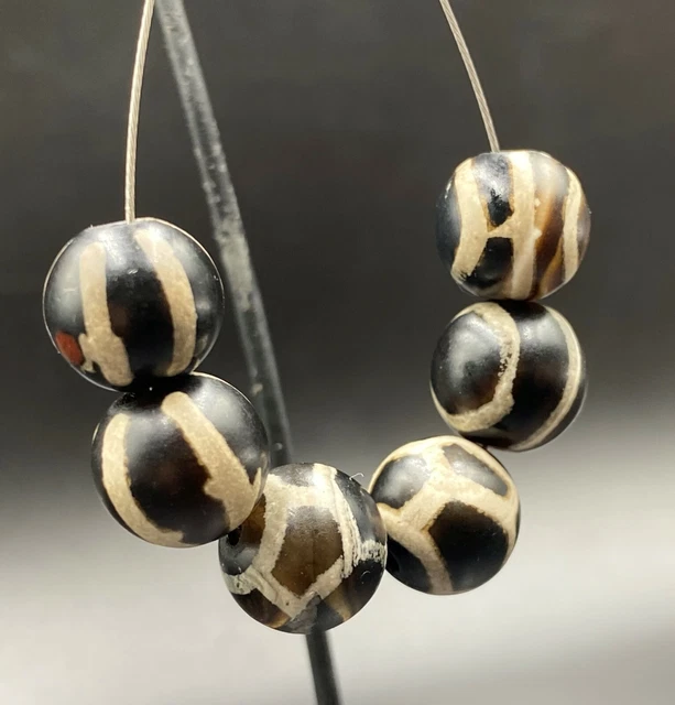 Ancient South East Asia Pyu Period Burma Old Phum Dzi Agate Jewelry Beads Lot 3