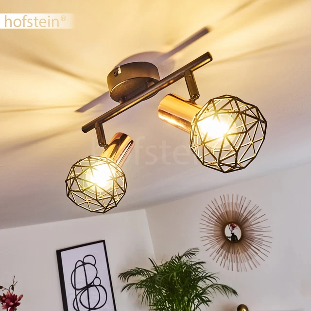 Suspension Hofstein Cuivre/noir - Lampe Pendante Design Moderne Pour Salon Ou Chambre