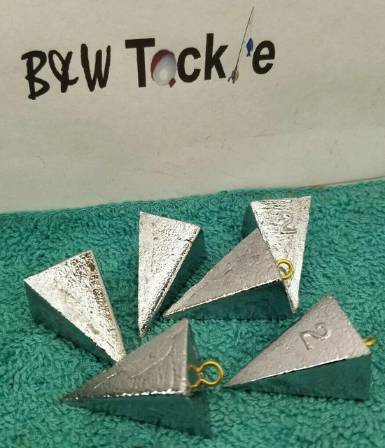 25 (TWENTYFIVE) 2 OZ PYRAMID SINKERS LEAD FISHING WEIGHTS FREE