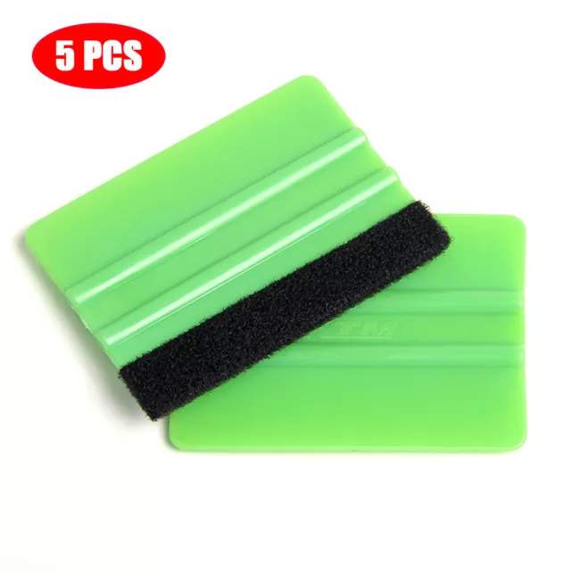 5x Plastic Felt Edge Squeegee Car Vinyl Wrap Application Tool Scraper Decal O3N4