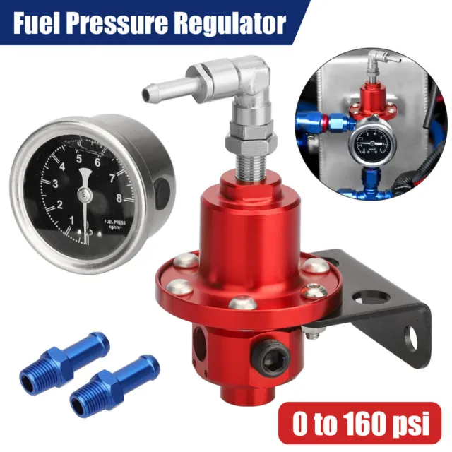 Regolatore universale regolabile pressione carburante auto con kit misuratore olio 0-160 PSI -