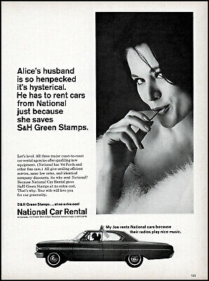 1964 Sexy woman National car rental S&H green stamps retro photo print ad ads47