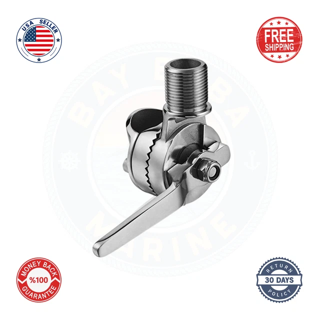 SHAKESPEARE Stainless Steel Marine Antenna Ratchet Rail Mount 1"-14 THREAD 4190