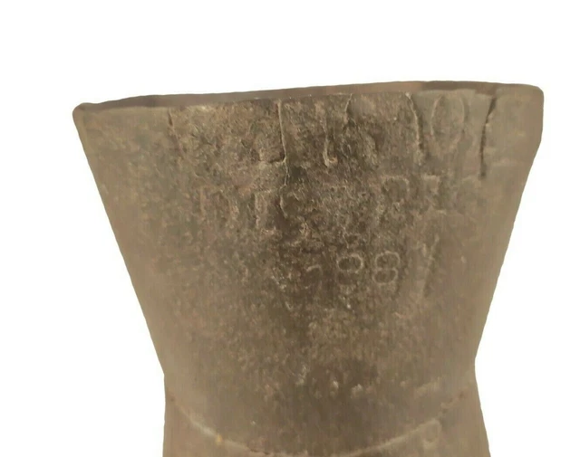Ancienne Mesure à Grain En Fer Avec Marque En Laiton - Objet De Collection Rare Inde 1894