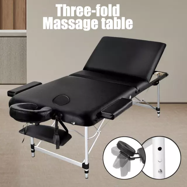 Massage Table Portable 2/3 Fold Therapy Waxing Foldable Aluminium Beauty Bed