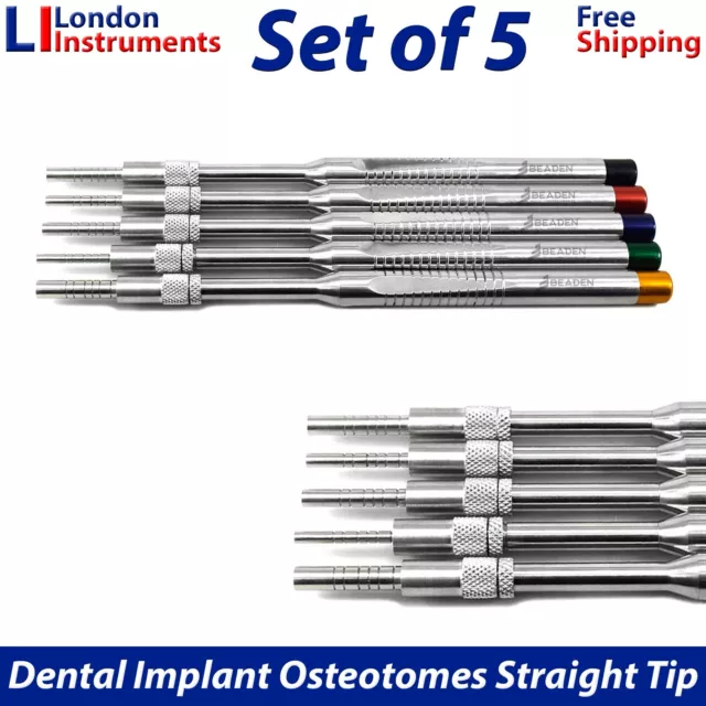 Sinus Lift Osteotomes Kit Concave Straight Dental Implant Instruments Set of 5