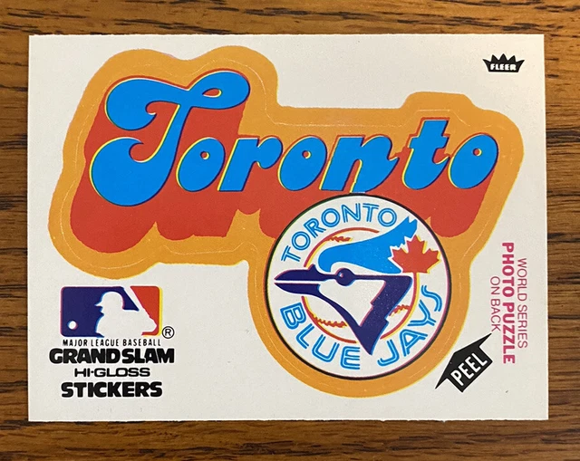 1978 Fleer Grand Slam Hi-Gloss Stickers Toronto Blue Jays Team White EXCELLENT