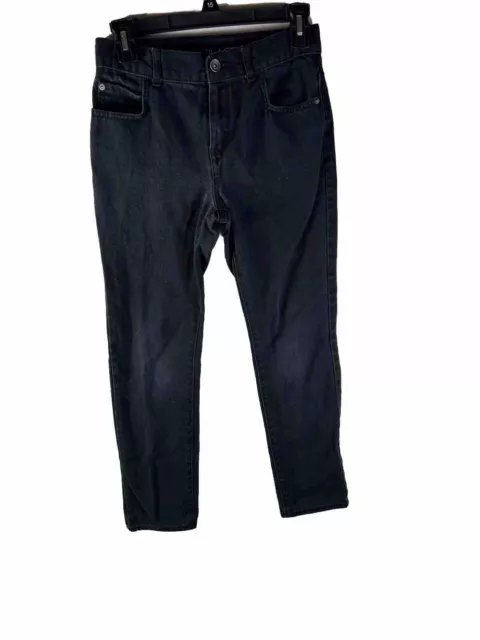 Childrens Place Skinny Jeans Sz 12 Adjustable Waist Black Boys Distressed 1876