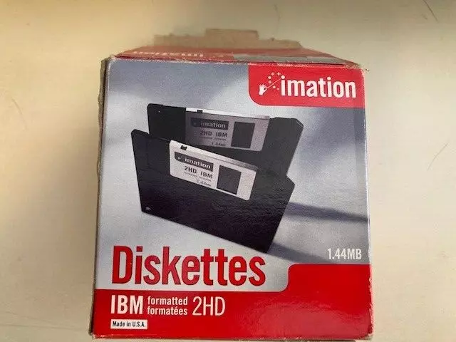 10 x Genuine 3.5" Imation Floppy Disks 1.44MB 2HD IBM Formatted