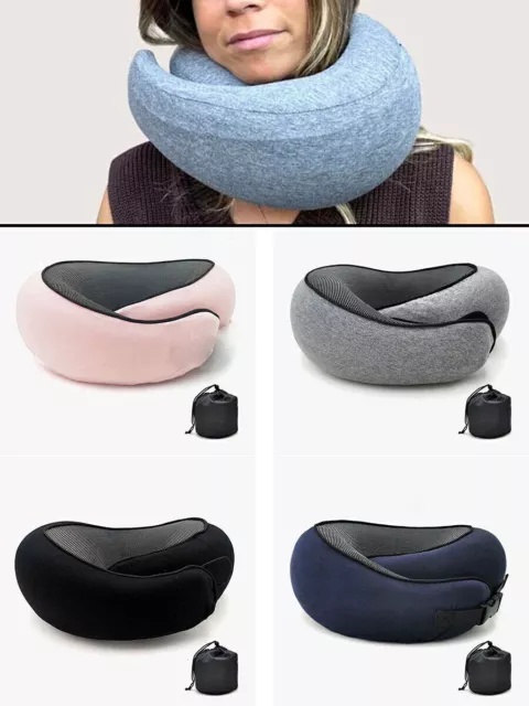 Memory Foam Travel Pillow U-shaped Neck Support Headrest Soft Car Flight Cushion