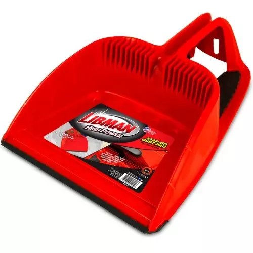 Case of 4 Libman 12" Large Step-On Dustpan, Red/Black, #2125, New S2