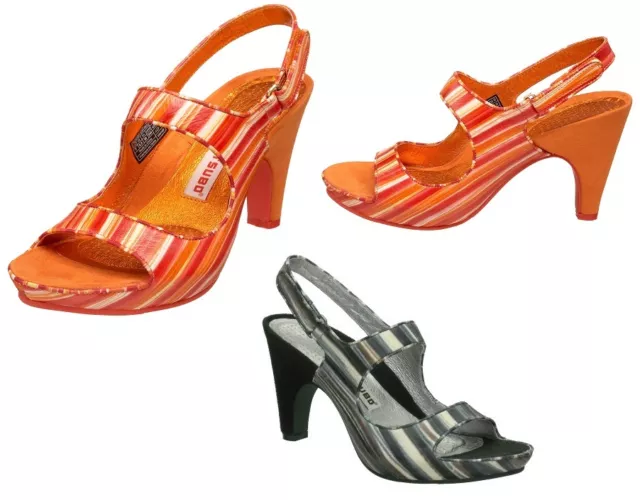 Escarpins TSUBO INA Chaussure à talon découvert FEMME 100% CUIR Originale Orange