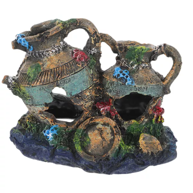 aquarium Broken Bucket Fish Shrimp Hideout Broken Barrel Aquarium Decorative