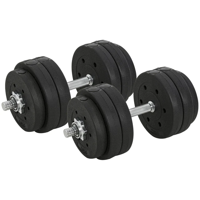 HOMCOM 30KG ADJUSTABLE Dumbbells Weight Set Hand Weight for Body ...