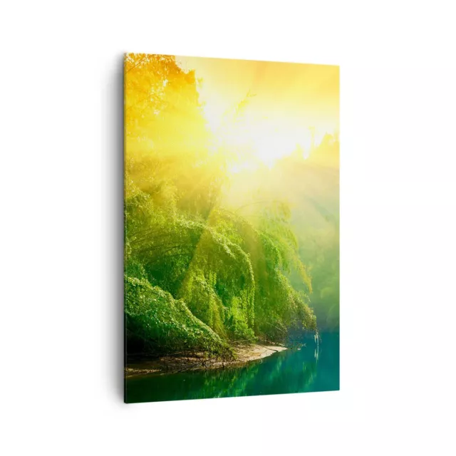 Canvas Print 70x100cm Wall Art Picture Tropics Trees River Large Framed Artwork