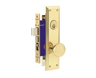 Marks 91A/3 Right Hand Polished Brass Apartment Entry Mortise Lockset Heavy Duty