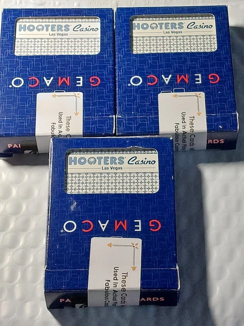 Playing Cards Casino Hooters Casino Las Vegas Used 3-Decks Blue Good Condition