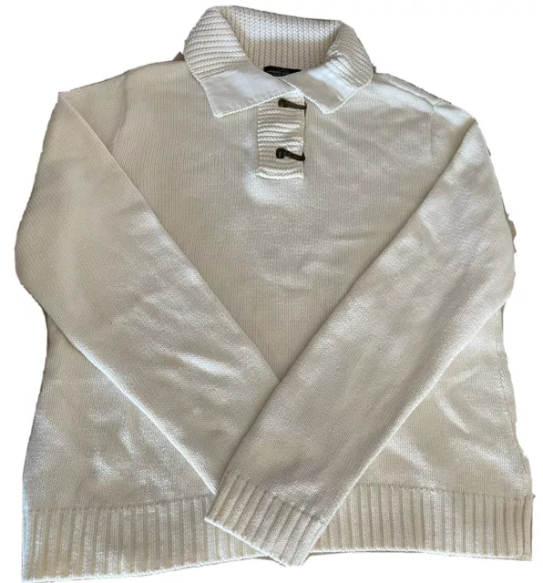 LRL Lauren Jeans Co. Ralph Lauren Women’s XL Chunky Knit Cream Sweater