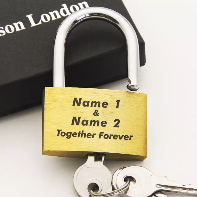 Love Lock Personalised Padlock Anniversary Wedding Gifts Double Sides Engraved