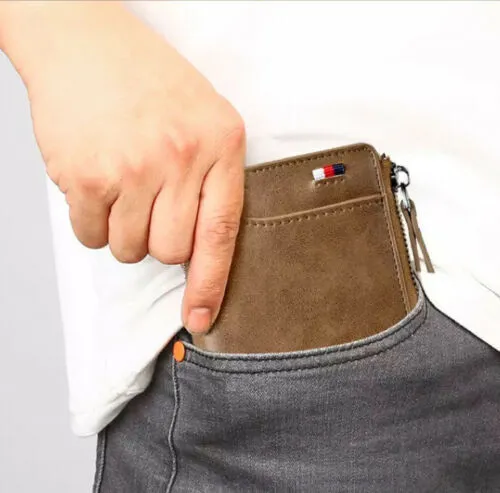Mens Womens Wallet Credit Card Holder Leather RFID Blocking Zipper Pocket Purse 12