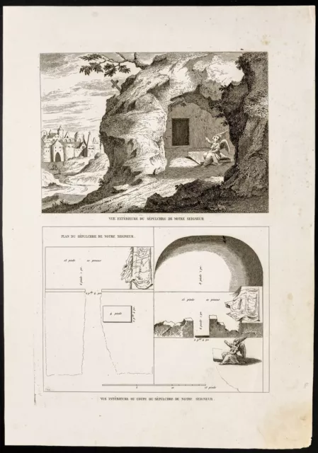 1844 - Gravur Antik Du Grab Von Jesus Christus - Karte Antik Und Sicht