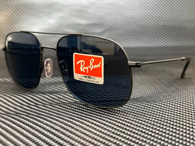 RAY BAN RB3595 901480 Rubber Black Rectangle Men's 59 mm Sunglasses