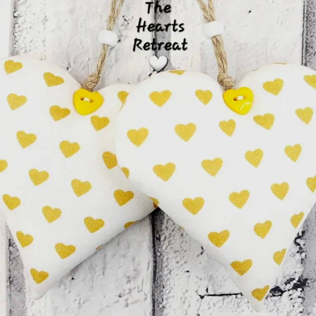 2  Lovely Love Hearts Fabric Hanging Heart Decorative Hearts Wall Hanging Heart