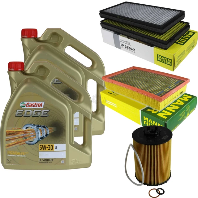 CASTROL EDGE 10L 5W-30 olio motore + Mann Set Ispezione Kit 10221768 ...