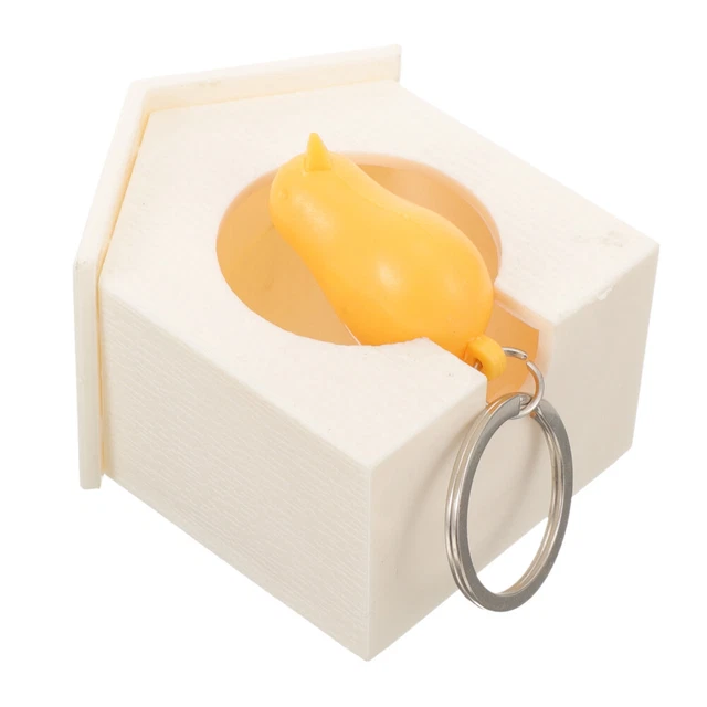 Birdhouse Key - White House with Yellow Bird