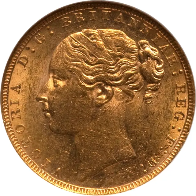 Australia 1879-M Victoria Gold Sovereign NGC MS-61 RARE !! OLD SLAB!! 2
