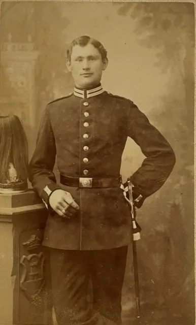 1910 Cdv Offizier Garde Dragoner Pickelhaube Schweif Berlin Uniform Hartpappfoto