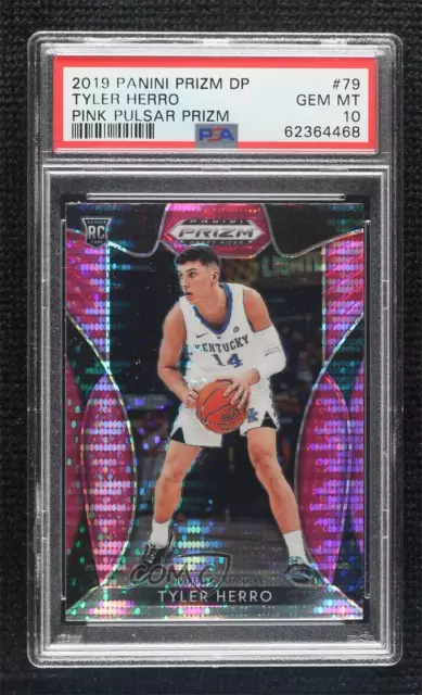 2019-20 Panini Prizm Draft Picks Pink Pulsar Tyler Herro PSA 10 GEM MT Rookie RC