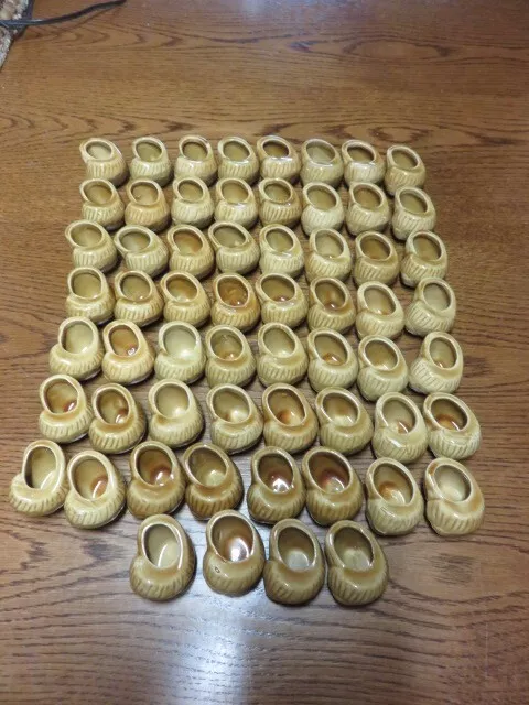 Lot de 60 coquilles d'escargots en céramique, porcelaine TBE, vintage