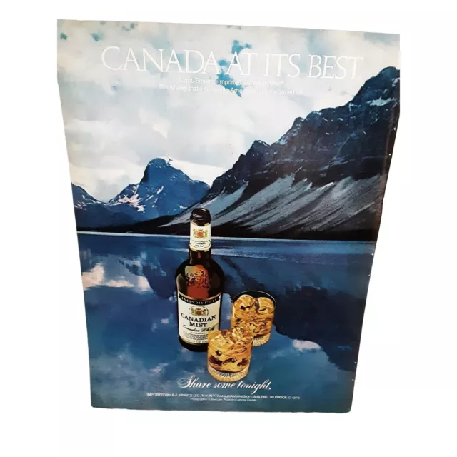 Canadian Mist Canada At Its Best Whiskey 1980 Magazine Ad vintage