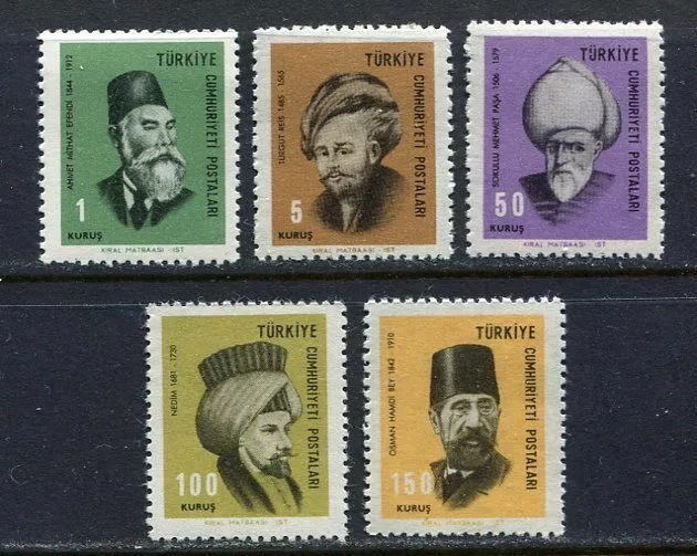 30970) Turkey 1967 MNH Turkish Famous People 5v