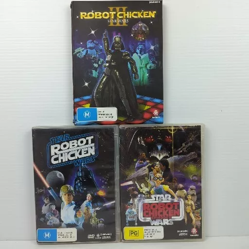 Robot Chicken Star Wars Episode 1 2 & 3 DVD Bundle Region 4 PAL Free Postage