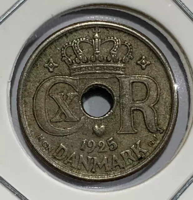 1925 Denmark 10 Ore - Christian X Coin