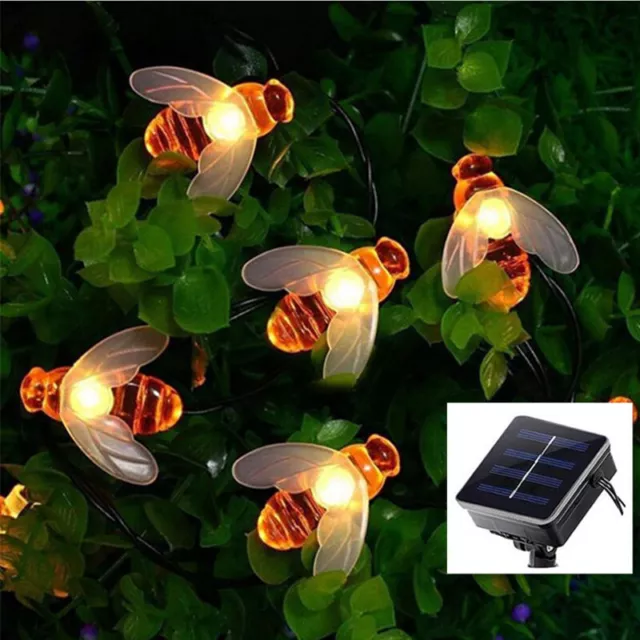 1.5M-12M Solar Lichterkette Bienen LED Solarleuchte Garten Außen Wasserdicht