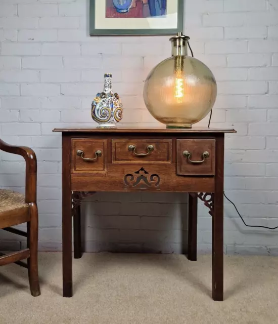 An Antique Georgian Oak Lowboy Side Table