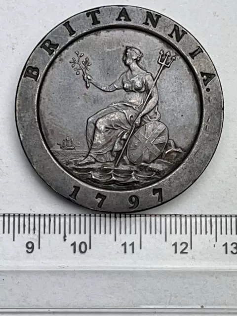 EF Quality 1797 George III Huge Cartwheel TWOPENCE (E340)