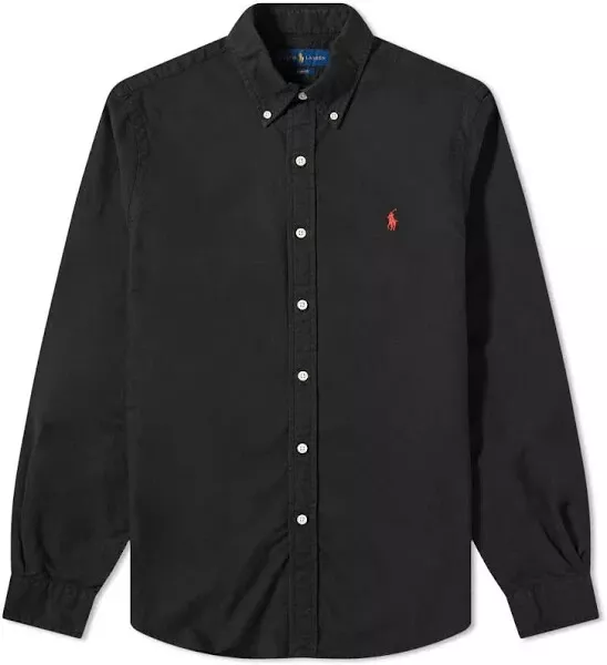 Polo Ralph Lauren Camicia Oxford Shirt da uomo in pony nero rosso SLIM FIT NUOVA 2