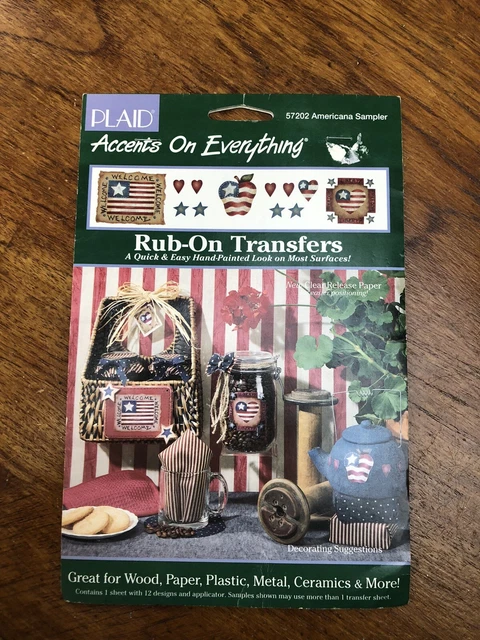 Nuevo Muestreador de Madera a Cuadros Rub on Transfers Americana Metal