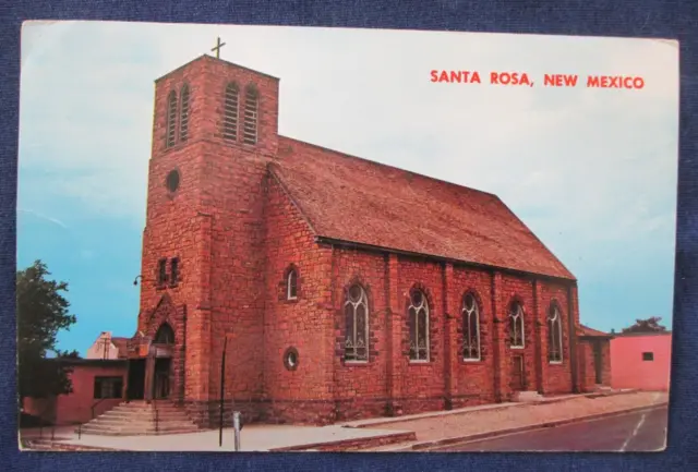 1966 Santa Rosa New Mexico St Rose of Lima Church Postcard & Cancel