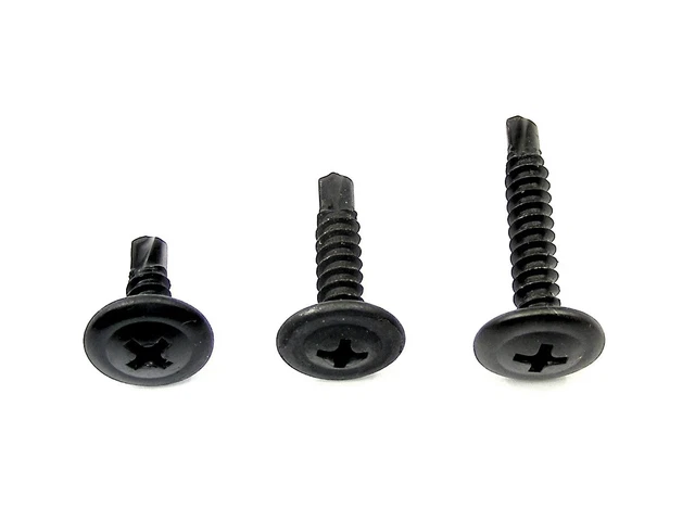 AMC Black Trim Screws- #8 x 1/2" to 1"- Self Tap Low Profile- 75pcs (25ea)- #330