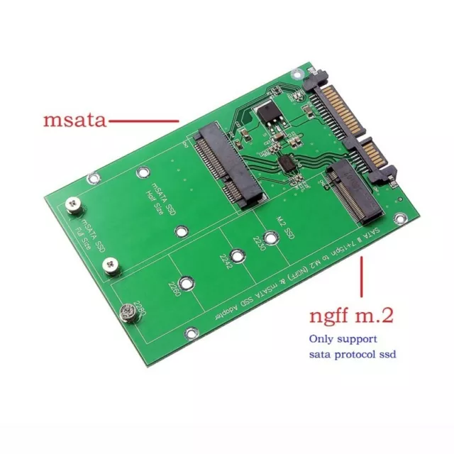 mSATA SSD to SATA M.2 B / B+M KEY NGFF & 2.5" III Board Adapter Converter Card