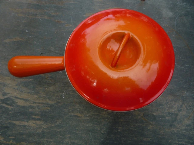 Ancienne Casserole Sauciere Le Creuset 16 Fonte Orange Cuisine Retro