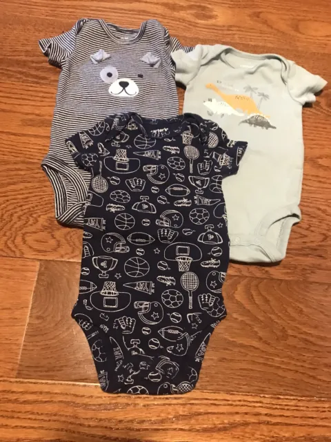 Carter’s Baby Boy 3 Months Short Sleeve Rompers Lot of 3